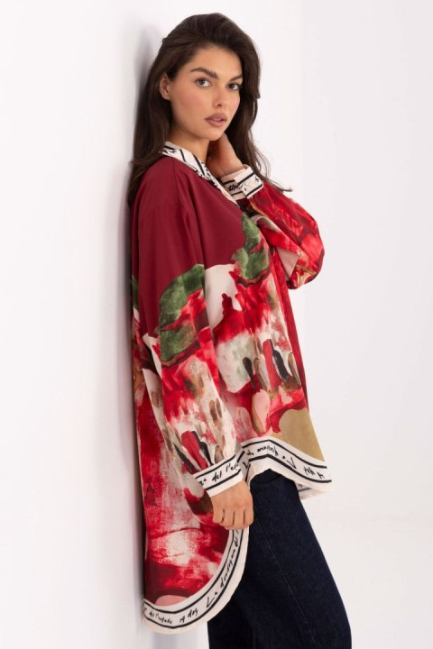 Koszula Damska Model IT-KS-18729.12 Bordo - Rue Paris