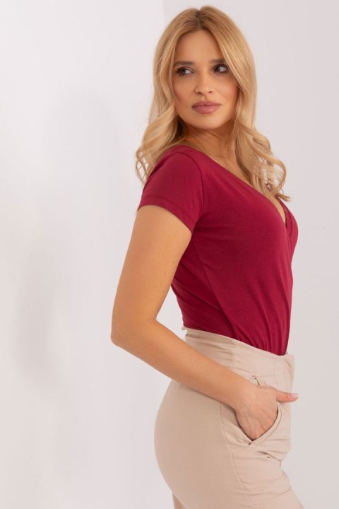 Bluzka Model RV-TS-5636.18 Bordo - Rue Paris