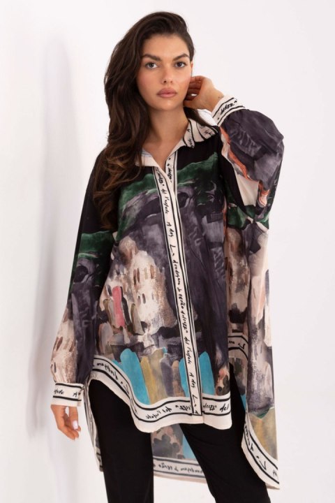 Koszula Damska Model IT-KS-18729.12 Black - Rue Paris