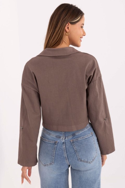 Kurtka Damska Model IT-KR-FL7029.72 Dark Beige - Rue Paris