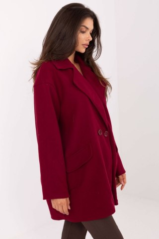Płaszcz Damski Model IT-PL-A9582.86 Bordo - Rue Paris
