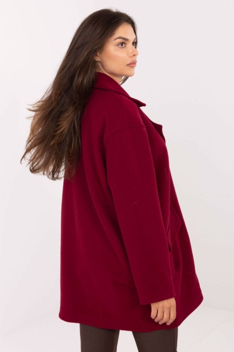 Płaszcz Damski Model IT-PL-A9582.86 Bordo - Rue Paris
