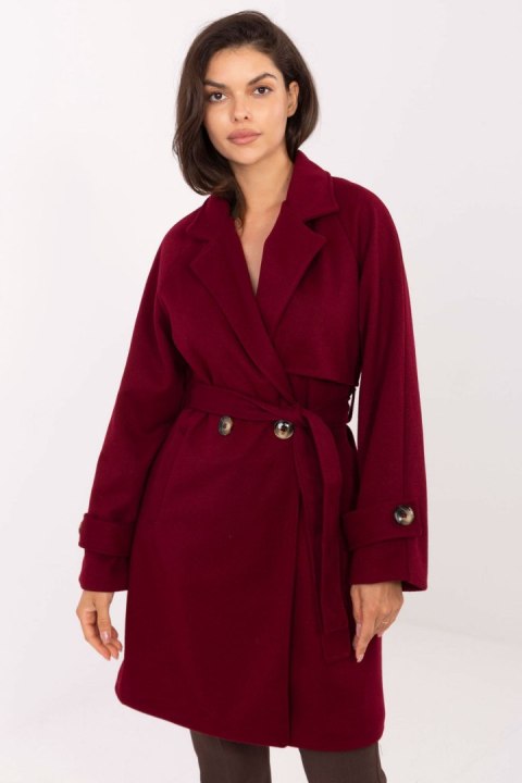 Płaszcz Damski Model IT-PL-A9589.58 Bordo - Rue Paris