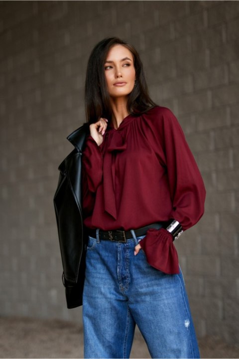Bluzka Model Isabel BOR BLU0217 Bordo - Roco Fashion