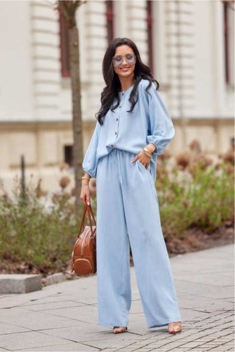 Koszula Damska Model Zaya BLU0212 J08 Blue - Roco Fashion