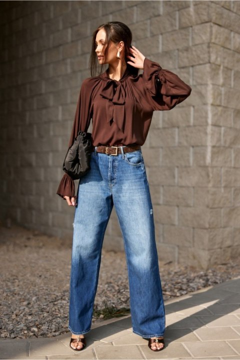 Bluzka Model Isabel CBR BLU0217 Dark Brown - Roco Fashion