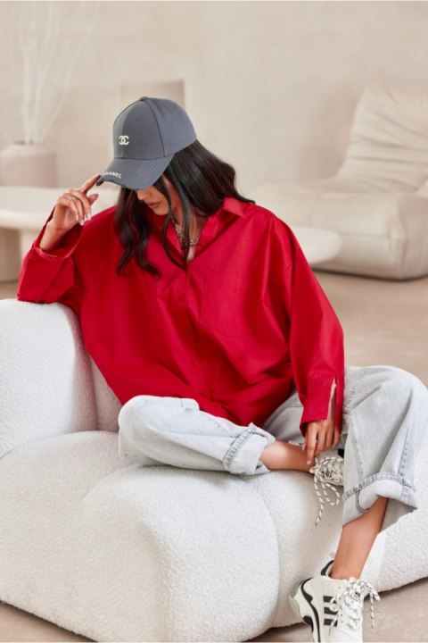 Koszula Damska Model Carolina CZE BLU0155 Red - Roco Fashion