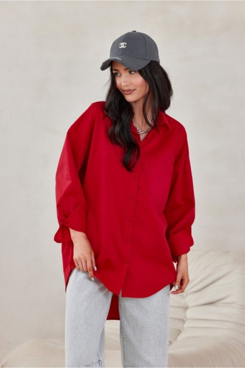 Koszula Damska Model Carolina CZE BLU0155 Red - Roco Fashion