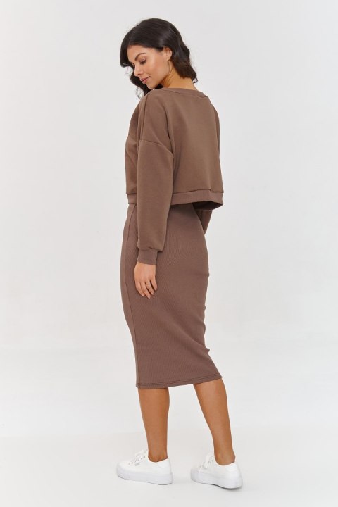 Sukienka Komplet Model A10 Mocca - Makadamia
