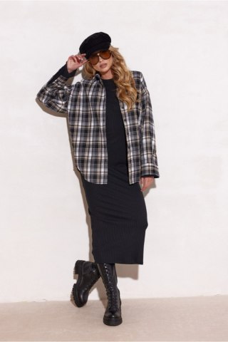 Koszula Damska Model Katnis A44 BLU0221 Krata - Roco Fashion