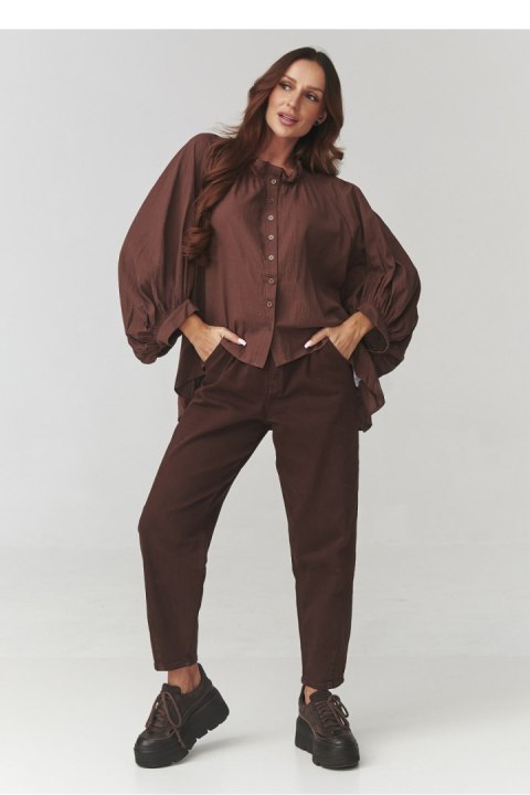 Koszula Damska Model C24 Brown - Makadamia