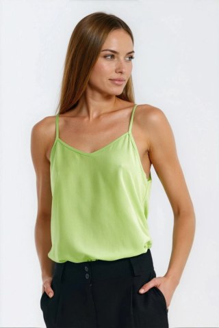 Bluzka basic na cienkich ramiączkach B210 Limonka - Nife