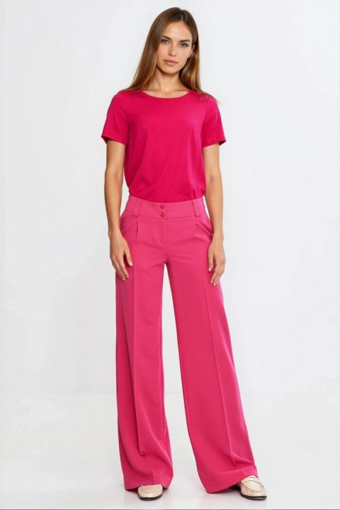 Bluzka basic z krótkim rękawem B215 Fuksja - Nife