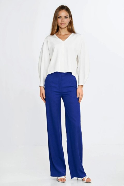 Bluzka oversize z balonowymi rękawami B214 Ecru - Nife