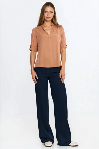 Bluzka z podwijanym rękawem B188 Carmel - Nife