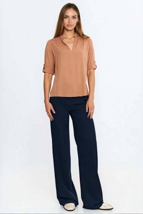 Bluzka z podwijanym rękawem B188 Carmel - Nife