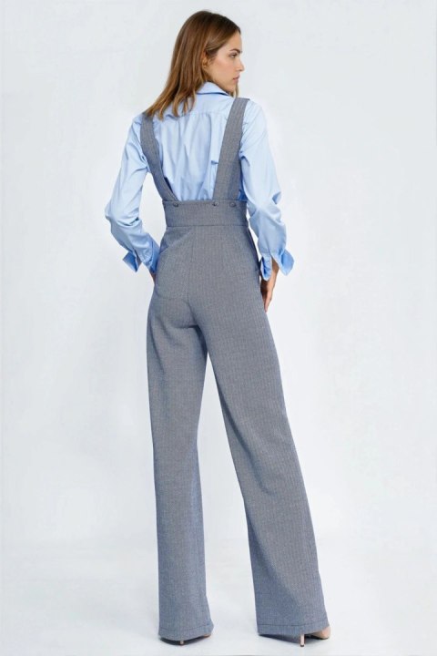 Kombinezon na szelkach w granatową jodełkę KM44 Navy - Nife