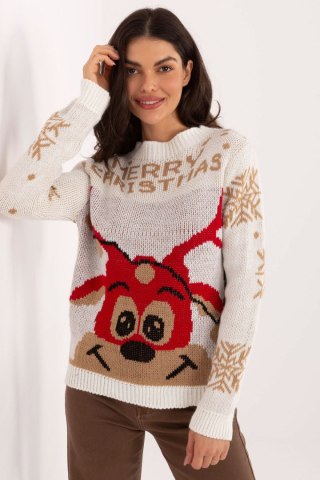 Sweter Damski Model MI-SW-19133.90 Ecru - Italy Moda