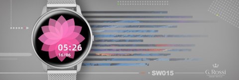 Damski Smartwatch G.Rossi SW015-3 Srebrny - Polska Aplikacja