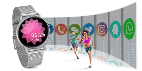 Damski Smartwatch G.Rossi SW015-3 Srebrny - Polska Aplikacja