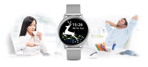 Damski Smartwatch G.Rossi SW015-3 Srebrny - Polska Aplikacja