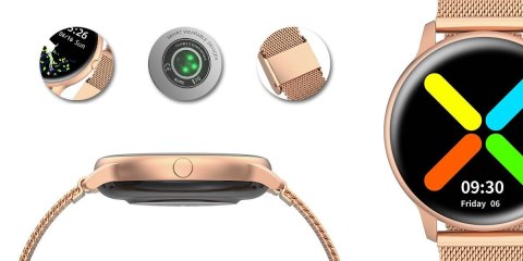 Damski Smartwatch G.Rossi SW015-4 Różowe Złoto Mesh