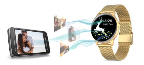 Damski Smartwatch G.Rossi SW015-5 Złoty z Bransoletą