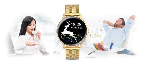 Damski Smartwatch G.Rossi SW015-5 Złoty z Bransoletą