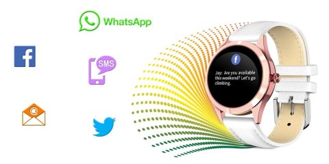 Damski Smartwatch G.Rossi SW017-5 Skórzany Pasek