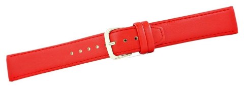 Pasek Skórzany do Zegarka 20mm CLASSIC Czerwony Złota Klamra