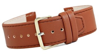 Pasek do zegarka CLASSIC Skórzany 24 mm Brązowy Złota Sprzączka