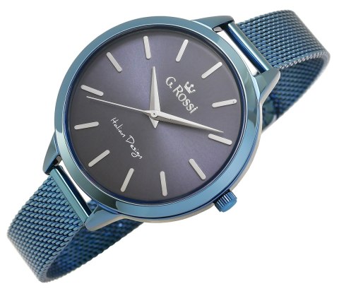 Zegarek damski G.Rossi 10296B-6F1 niebieski mesh