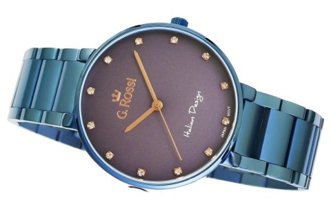Zegarek damski G.Rossi 11155B2-6F3 - stalowy, zdobiony cyrkoniami