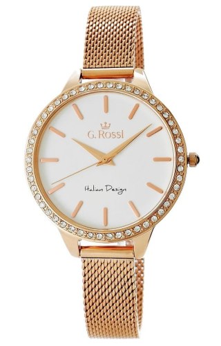 Zegarek damski G.Rossi 11312B2-3D3 - bransoleta mesh, różowe złoto