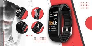 Smartwatch GIEWONT GW200-1 Czarno-Czerwony (2 Paski)