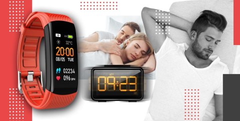 Smartwatch GIEWONT GW200-1 Czarno-Czerwony (2 Paski)