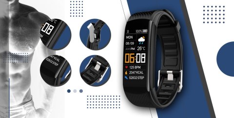Smartwatch GIEWONT GW200-6 Czarno-Granatowy z 2 paskami