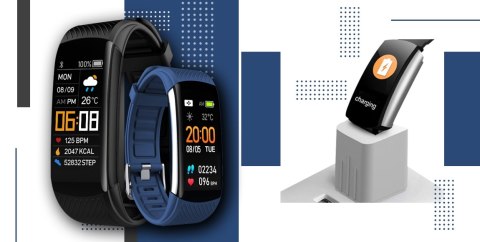 Smartwatch GIEWONT GW200-6 Czarno-Granatowy z 2 paskami