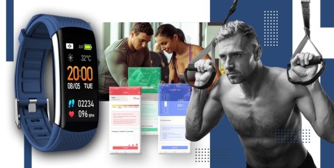 Smartwatch GIEWONT GW200-6 Czarno-Granatowy z 2 paskami