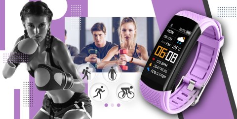 Smartwatch GIEWONT GW200-8 Czarno-Jasnofioletowy 2 paski
