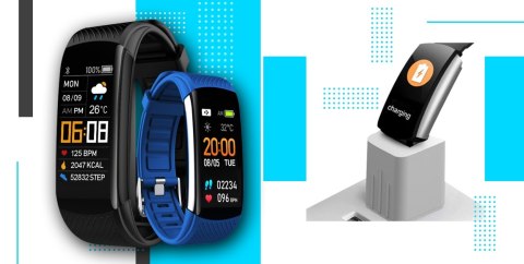 Smartwatch GIEWONT GW200-7 Czarno-Niebieski z 2 paskami