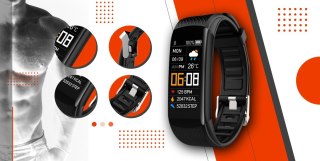 Smartwatch GIEWONT GW200-9 Czarno-Pomarańczowy 2 paski