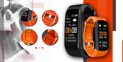 Smartwatch GIEWONT GW200-9 Czarno-Pomarańczowy 2 paski