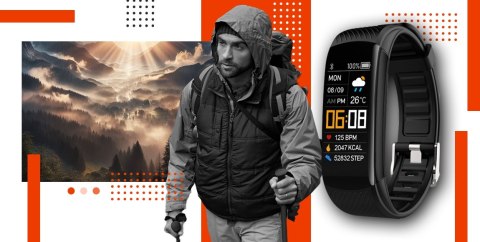 Smartwatch GIEWONT GW200-9 Czarno-Pomarańczowy 2 paski