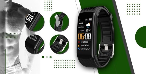 Smartwatch Giewont GW200-5 Czarno-Zielony - 2 Paski