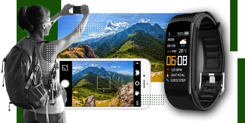Smartwatch Giewont GW200-5 Czarno-Zielony - 2 Paski
