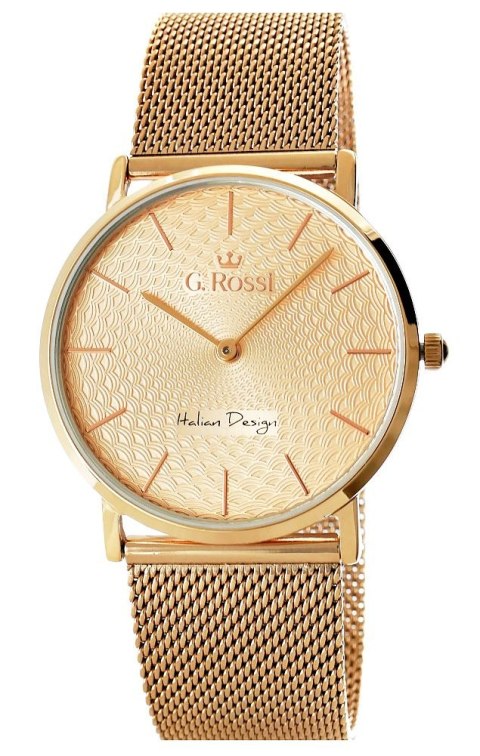 Zegarek Damski G.Rossi 8709B2-3D3 Różowe Złoto Mesh