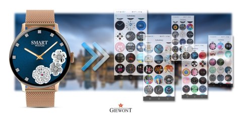 Smartwatch Damski Giewont GW330-1 Różowe Złoto