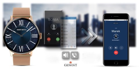 Smartwatch Damski Giewont GW330-1 Różowe Złoto