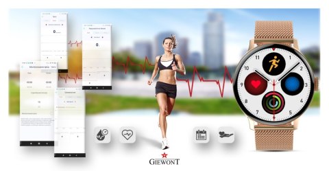 Smartwatch Damski Giewont GW330-1 Różowe Złoto